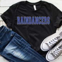 Hustle And Heart NC Raindancers Faux Chenille Letters Graphic Tee Faux Chenille And Glitter Letter Patch Tees
