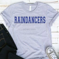 Hustle And Heart NC Raindancers Faux Chenille Letters Graphic Tee Faux Chenille And Glitter Letter Patch Tees