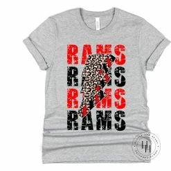 Hustle And Heart NC Rams Lightning Bolt Graphic Tee