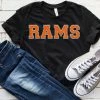 Hustle And Heart NC Rams Orange Faux Chenille Letters Graphic Tee