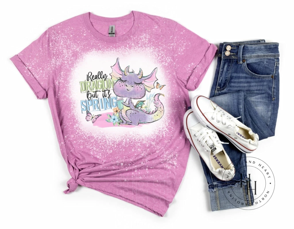 Hustle & Heart NC Really Dragon But It's Spring - SUBLIMATION TRANSFER