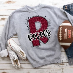 Hustle & Heart NC Rebels Marron Glitter Varsity Doodle