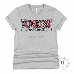 Hustle & Heart NC Redskins Baseball Doodle Graphic Tee