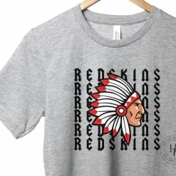 Hustle & Heart NC Redskins Repeating Mascot Graphic Tee
