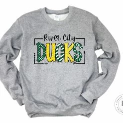 Hustle & Heart NC River City Ducks Doodle Graphic Tee School Doodle Designs