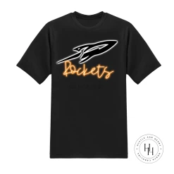 Hustle & Heart NC Rockets Orange Neon Mascot