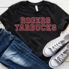 Hustle And Heart NC Rogers Tarbucks Red/Silver Faux Chenille Letters Graphic Tee Faux Chenille And Glitter Letter Patch Tees