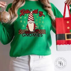 Hustle & Heart NC Christmas Rolling With My Gnomies Graphic Tee