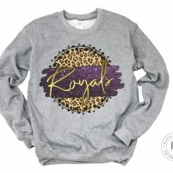 Hustle & Heart NC Royals Purple And Gold Tan Leopard
