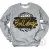 Hustle & Heart NC Royse City Bulldogs Grey Leopard Graphic Tee Faux Glitter Leopard Circle Designs
