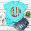 Hustle & Heart NC Monogram Tees Scalloped Tie Dye Monogram Graphic Tee