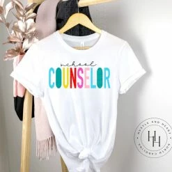 Hustle & Heart NC Transfers School Counselor Colorful Block Screenprint Transfer