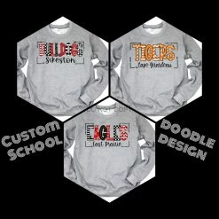 Hustle & Heart NC School Doodle Custom Design School Doodle Designs