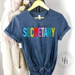 Hustle & Heart NC School Secretary Colorful Block Screenprint Transfer