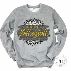 Hustle & Heart NC SEC Elite Volleyball Grey Leopard Graphic Tee