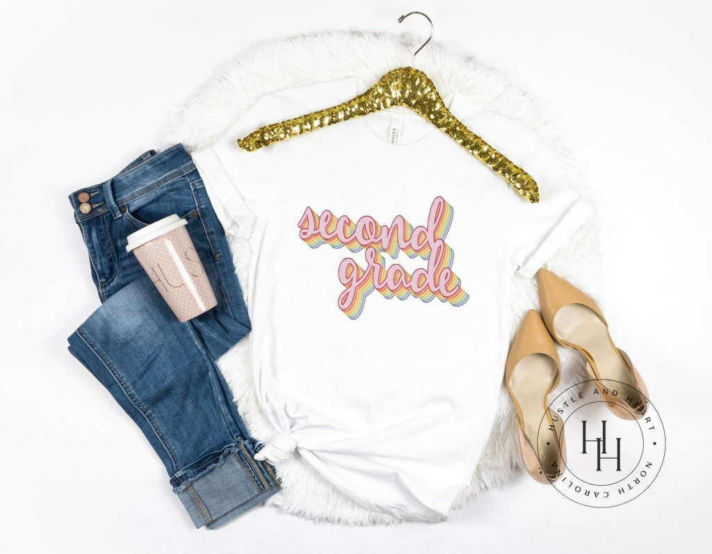 Hustle & Heart NC Transfers Second Grade Retro - SUBLIMATION TRANSFER