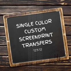 Hustle & Heart NC Single/One Color Custom Screenprint Transfers