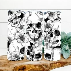 Hustle & Heart NC Tumbler Of The Week Skulls Completed 20oz Skinny Tumbler
