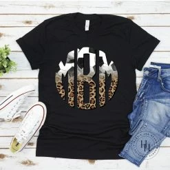 Hustle & Heart NC Soccer Leopard Monogram Graphic Tee Monogram Tees