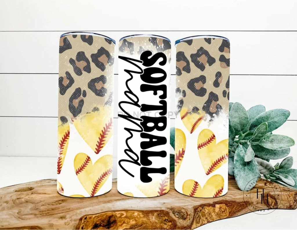 Hustle & Heart NC Tumbler Of The Week Softball Mama Completed 20oz Skinny Tumbler