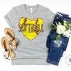 Hustle & Heart NC Softball Mom Leopard Graphic Tee Mascot Pride