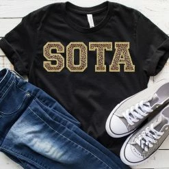 Hustle And Heart NC Faux Chenille And Glitter Letter Patch Tees SOTA Black Faux Chenille Letters Graphic Tee