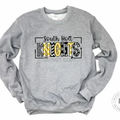 Hustle & Heart NC School Doodle Designs South Holt Knights Yellow Gold/White/Black Doodle Graphic Tee