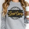 Hustle & Heart NC Spartans Grey Leopard Circle Graphic Tee Faux Glitter Leopard Circle Designs