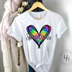 Hustle & Heart NC Spartans Tie Dye Heart Screenprint Transfer Transfers