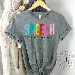 Hustle & Heart NC Transfers Speech Therapist Colorful Block Screenprint Transfer