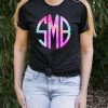 Hustle & Heart NC Spring Swirl Monogram Graphic Tee