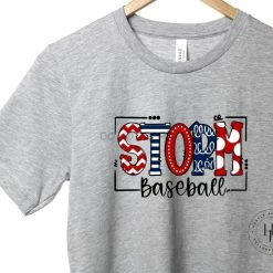 Hustle & Heart NC School Doodle Designs Storm Baseball Doodle Graphic Tee