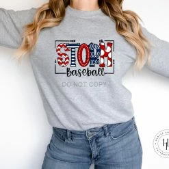 Hustle & Heart NC School Doodle Designs Storm Baseball Doodle Graphic Tee