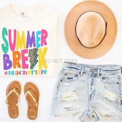 Hustle And Heart NC Summer Break Lightning Bolt Graphic Tee Lightning Bolt Designs