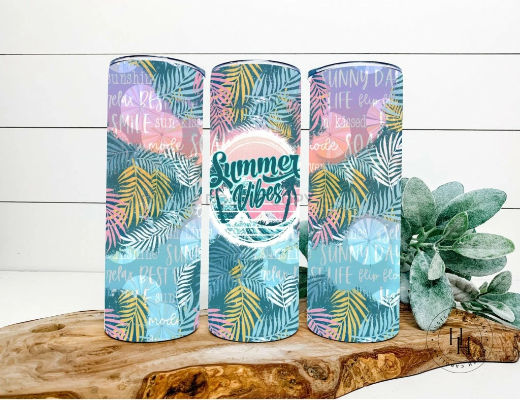 Hustle & Heart NC Tumbler Of The Week Summer Vibes Completed 20oz Skinny Tumbler