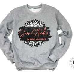 Hustle & Heart NC Faux Glitter Leopard Circle Designs Sun Studio Black And Pink