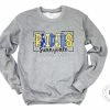 Hustle & Heart NC Sunnyvale Raiders Royal Blue/Yellow Gold Doodle Graphic Tee School Doodle Designs