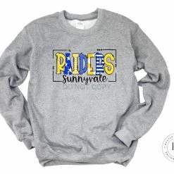 Hustle & Heart NC Sunnyvale Raiders Royal Blue/Yellow Gold Doodle Graphic Tee School Doodle Designs
