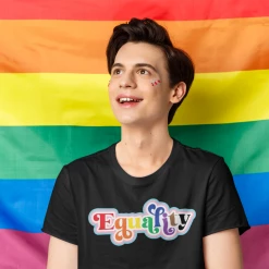 Hustle And Heart NC Equality Rainbow Graphic Tee LGBTQIA+ Pride/Equality