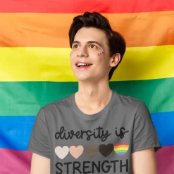 Hustle And Heart NC Diversity Is Strength Graphic Tee LGBTQIA+ Pride/Equality