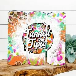 Hustle & Heart NC Tumbler Of The Week Tanned And Tipsy Completed 20oz Skinny Tumbler