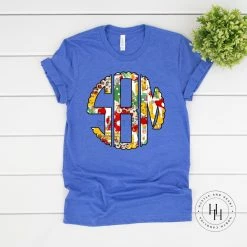 Hustle & Heart NC Teacher Brush Monogram Graphic Tee