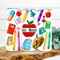 Hustle & Heart NC Teacher Completed 20oz Skinny Tumbler Tumbler Of The Week