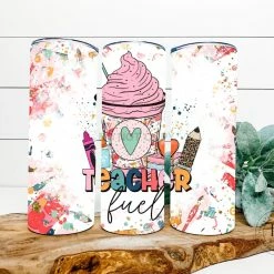 Hustle & Heart NC Teacher Fuel Completed 20oz Skinny Tumbler