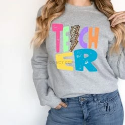 Hustle And Heart NC Lightning Bolt Designs Teacher Lightning Bolt Graphic Tee