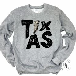 Hustle And Heart NC Lightning Bolt Designs Texas Lightning Bolt Graphic Tee