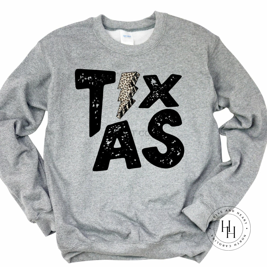 Hustle And Heart NC Lightning Bolt Designs Texas Lightning Bolt Graphic Tee