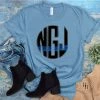 Hustle & Heart NC Thin Blue Line Monogram Graphic Tee
