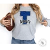 Hustle & Heart NC Tigers Blue Glitter Varsity Doodle School Doodle Designs