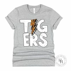 Hustle And Heart NC Tigers Lightning Bolt Graphic Tee Lightning Bolt Designs